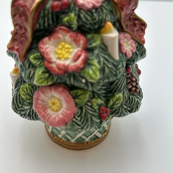 Vintage Fitz and Floyd Christmas Florentine Sugar Bowl w/ Lid 1996 Retired - Picture 6 of 16